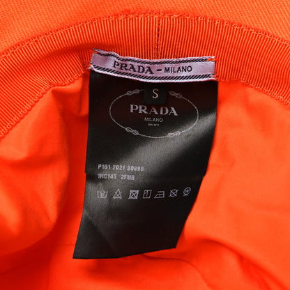 Prada Drill Nylon Triangle Logo Embroidered Womens Wide Brim Hat S Arancio 8 of 8