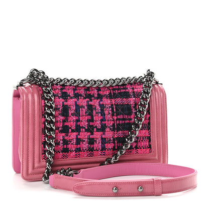 Chanel Patent Tweed Medium Boy Flap Fuchsia 2 of 11