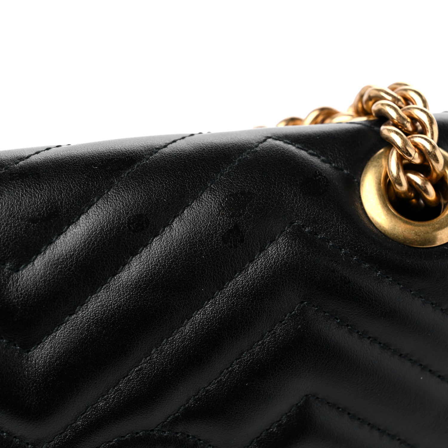 Gucci Calfskin Matelasse Small GG Marmont Shoulder Bag Black 14 of 16