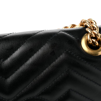 Gucci Calfskin Matelasse Small GG Marmont Shoulder Bag Black 14 of 16