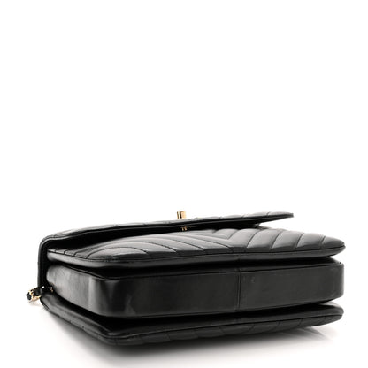 Chanel Lambskin Chevron Quilted Small Trendy CC Dual Handle Flap Bag Black 4 of 13