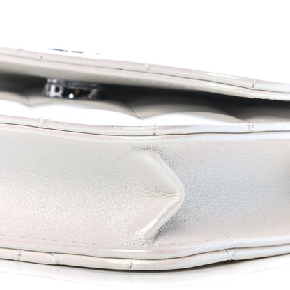 Chanel Iridescent Lambskin Quilted Coco Bow Clutch With Chain White 12 of 12