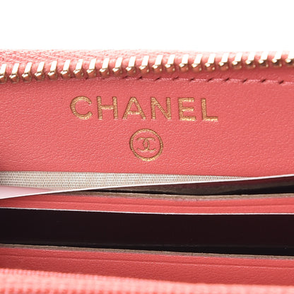 Chanel Iridescent Caviar Quilted Medium Zip Around Wallet Pink 6 of 12