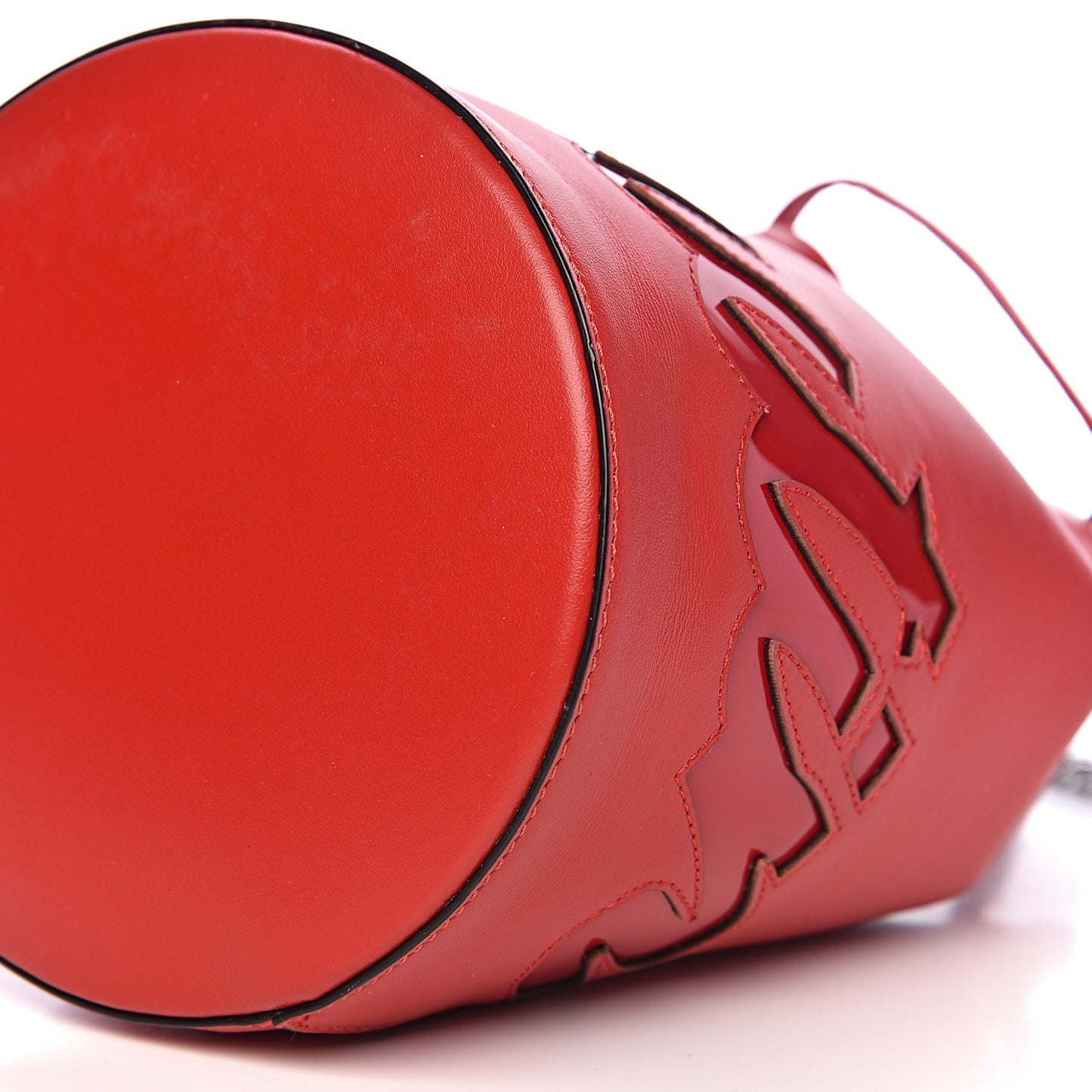 Calfskin Marie Jane Bucket Red
