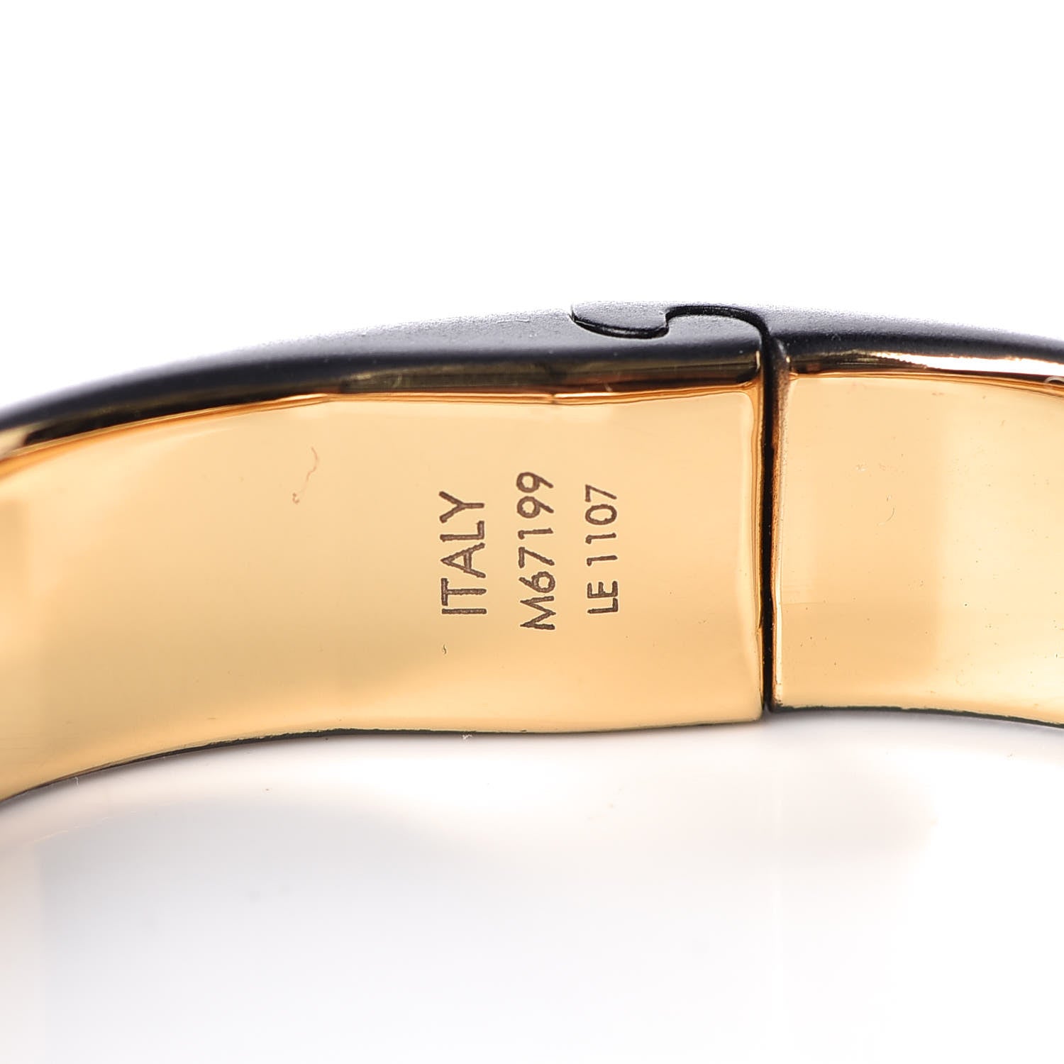 Louis Vuitton Monogram Nanogram Cuff S Black Gold 6 of 7