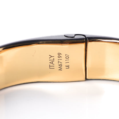 Louis Vuitton Monogram Nanogram Cuff S Black Gold 6 of 7