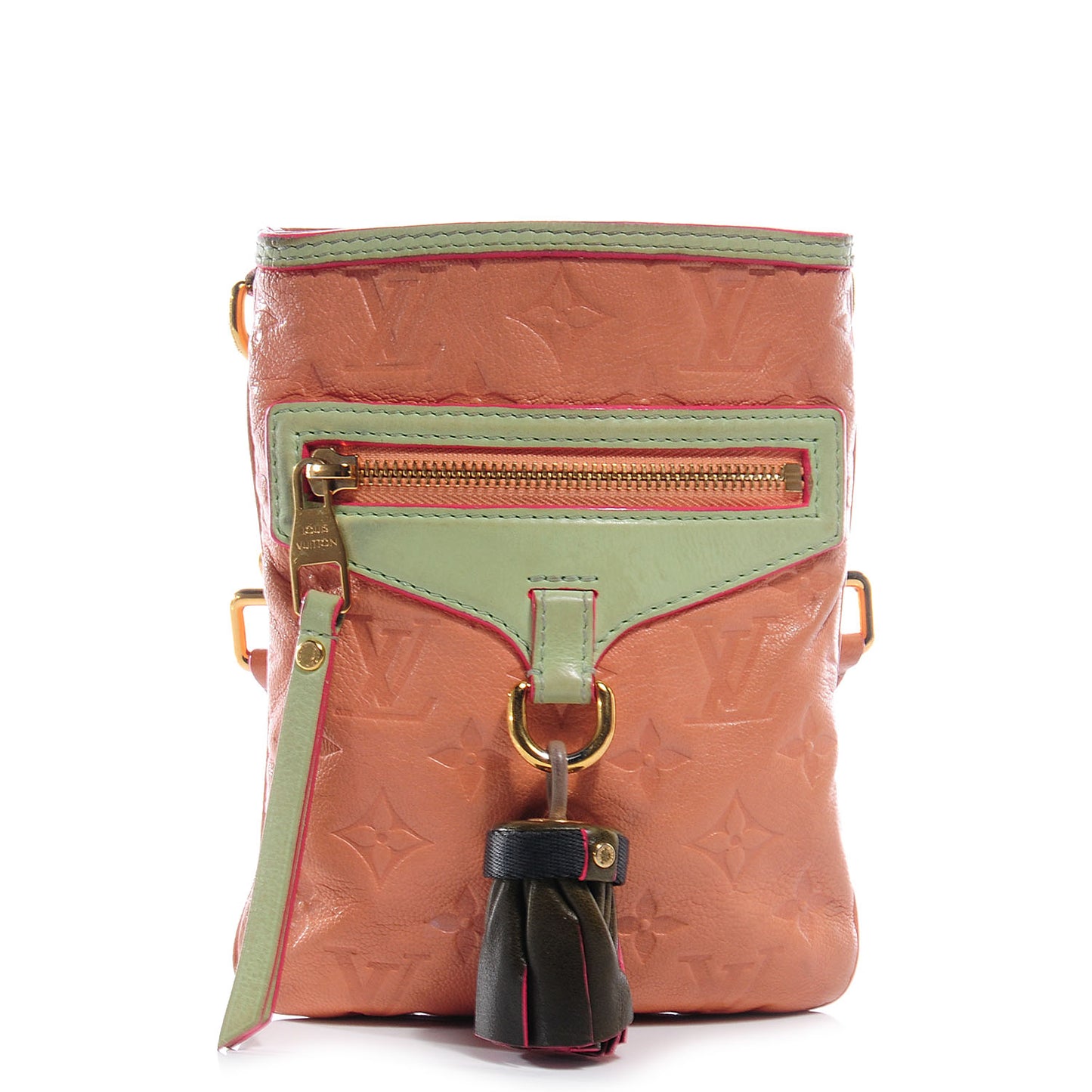 Monogram Leather Underground Flat Messenger Rose