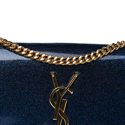 Saint Laurent Glitter Patent Small Monogram Kate Satchel Cobalt 8 of 16