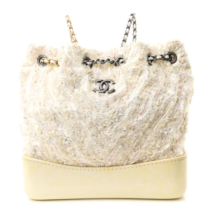 Chanel Tweed PVC Quilted Small Gabrielle Backpack White 1 of 10