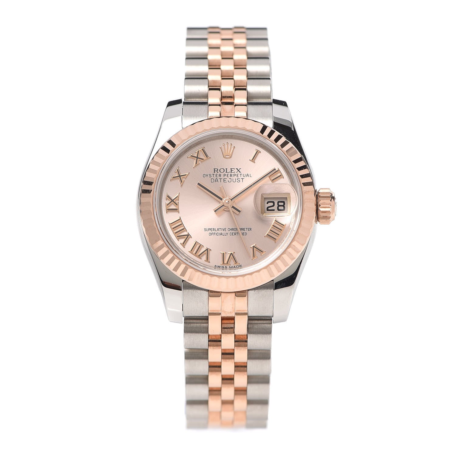 Rolex Stainless Steel 18K Everose Gold 26mm Oyster Perpetual Datejust Watch Pink Roman 179171 1 of 5