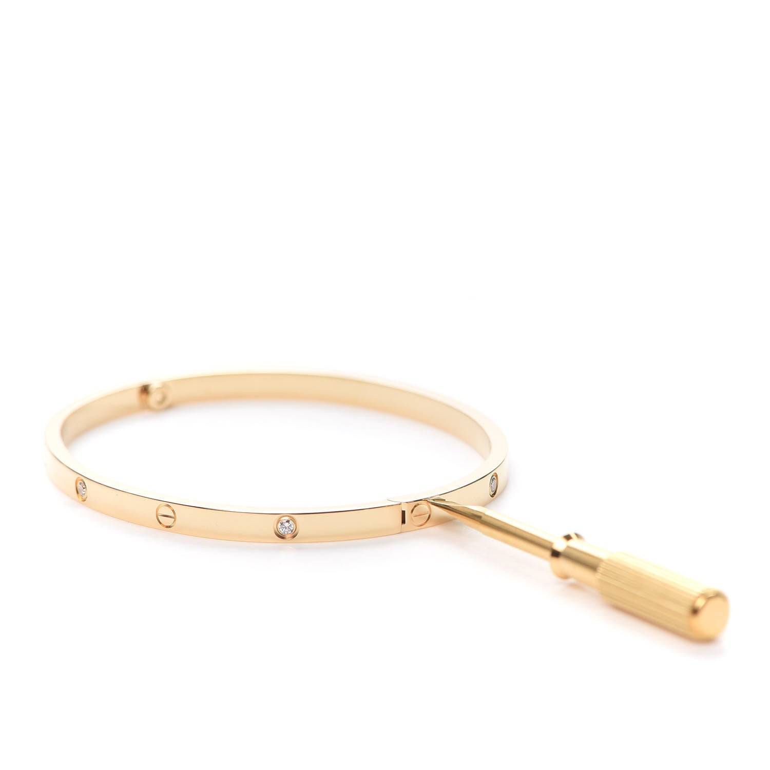 Cartier 18K Yellow Gold 6 Diamond Small LOVE Bracelet 17 4 of 7