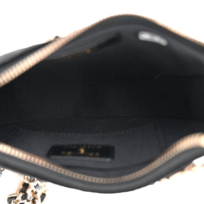 Chanel Velvet Crystal Quilted Chain Hobo Black 5 of 10