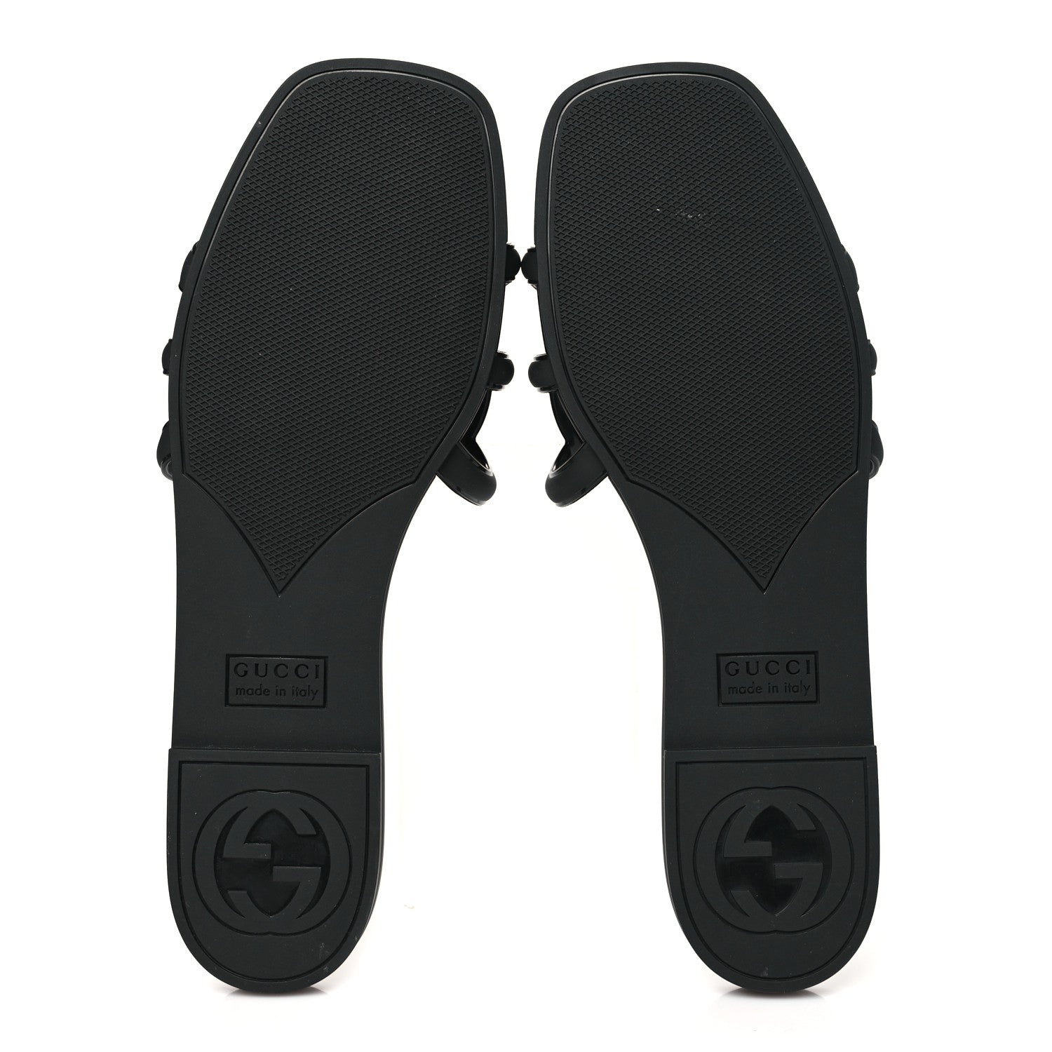 Gucci Rubber Womens Interlocking G Slide Sandals Black 5 of 8