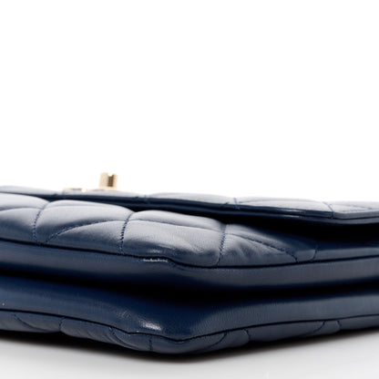 Chanel Lambskin Quilted Medium Trendy CC Flap Navy Blue 12 of 13