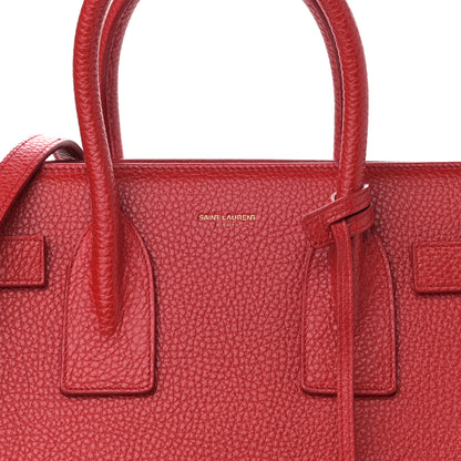 Saint Laurent Grained Calfskin Small Sac De Jour Lipstick Red 8 of 15