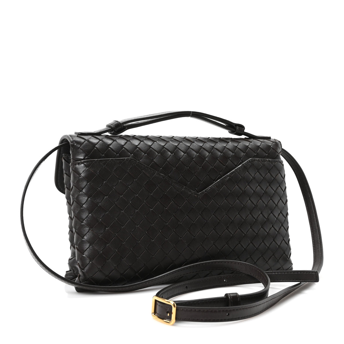Bottega Veneta Nappa Intrecciato Knot Lock Top Handle Crossbody Bag Fondant 3 of 10