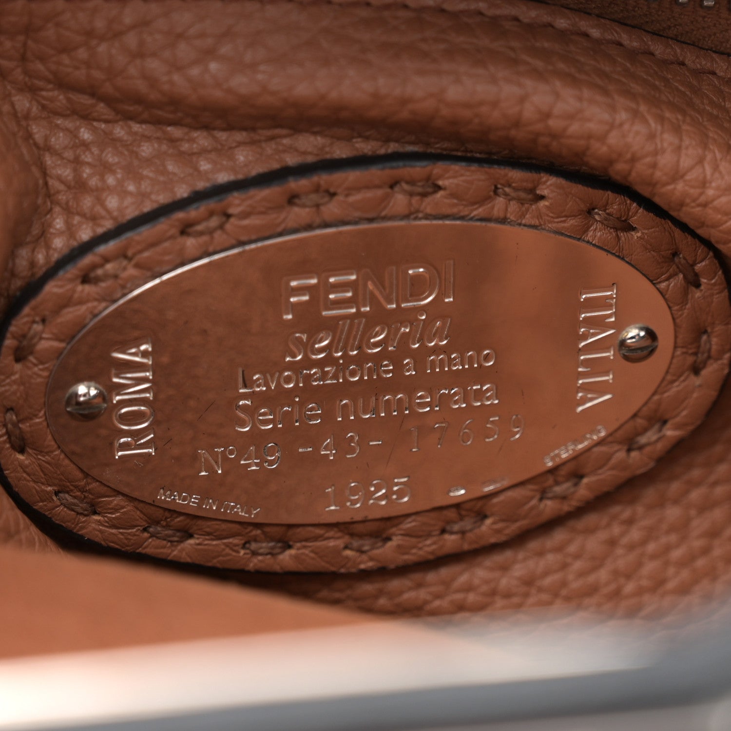 Fendi Cuoio Romano Selleria Bi-Color Medium Peekaboo Iconic Satchel Black Mou 7 of 13