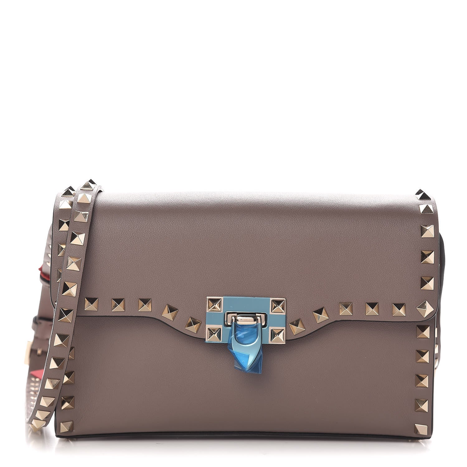 Valentino Garavani Vitello Medium Rockstud Flip Lock Crossbody Bag Clay 1 of 11