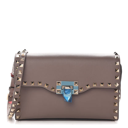 Valentino Garavani Vitello Medium Rockstud Flip Lock Crossbody Bag Clay 1 of 11