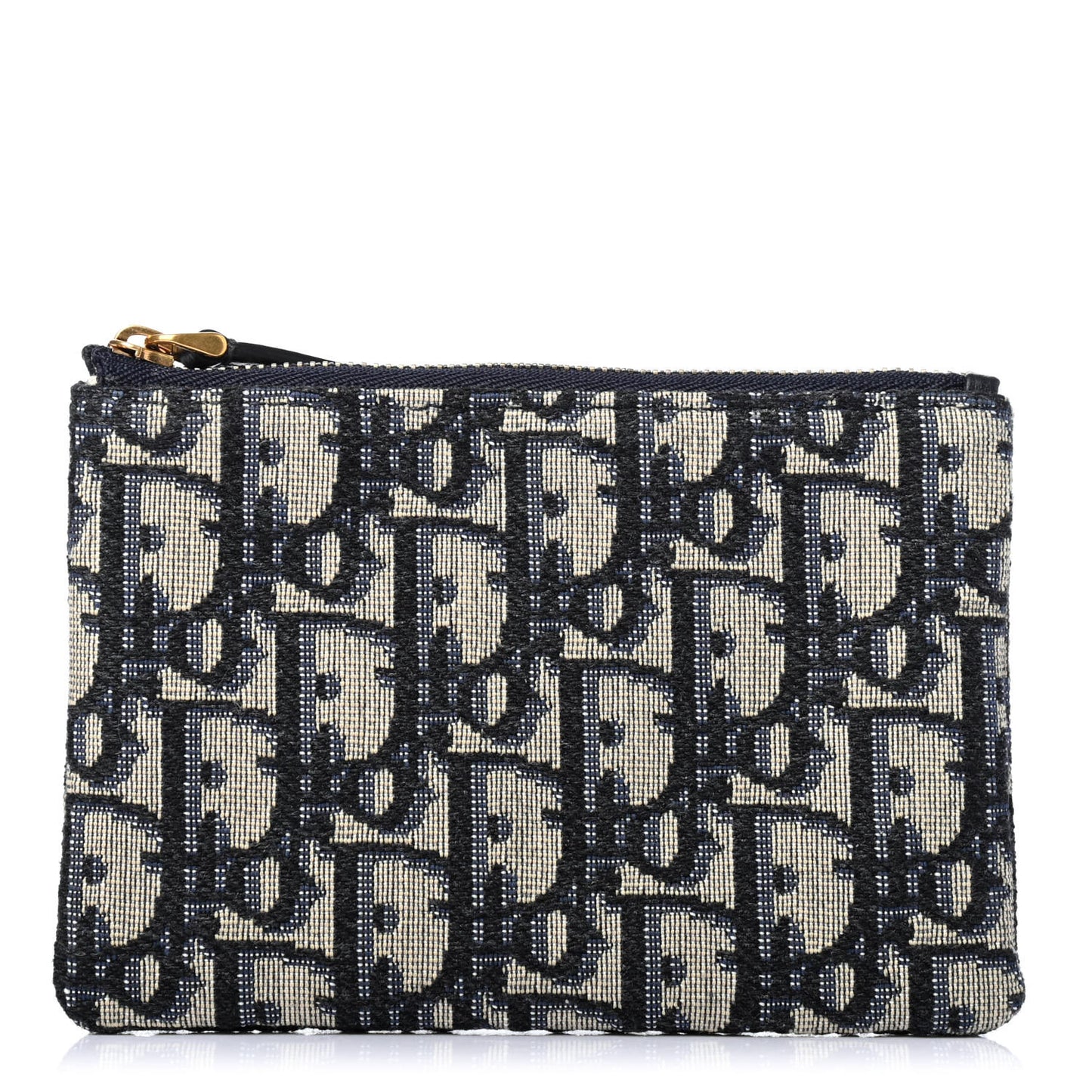 Oblique Zipped Card Holder Blue