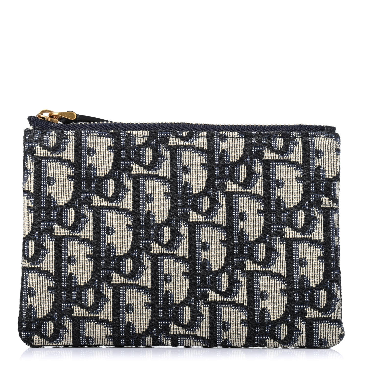Christian Dior Oblique Zipped Card Holder Blue 1 of 4