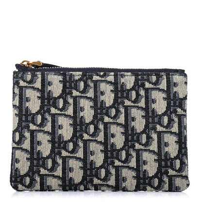 Christian Dior Oblique Zipped Card Holder Blue 1 of 4