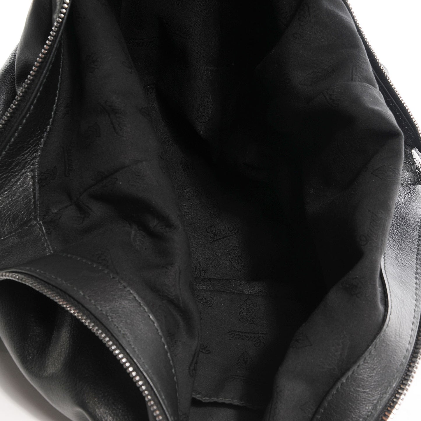 Metallic Leather Medium Galaxy Shoulder Bag Black