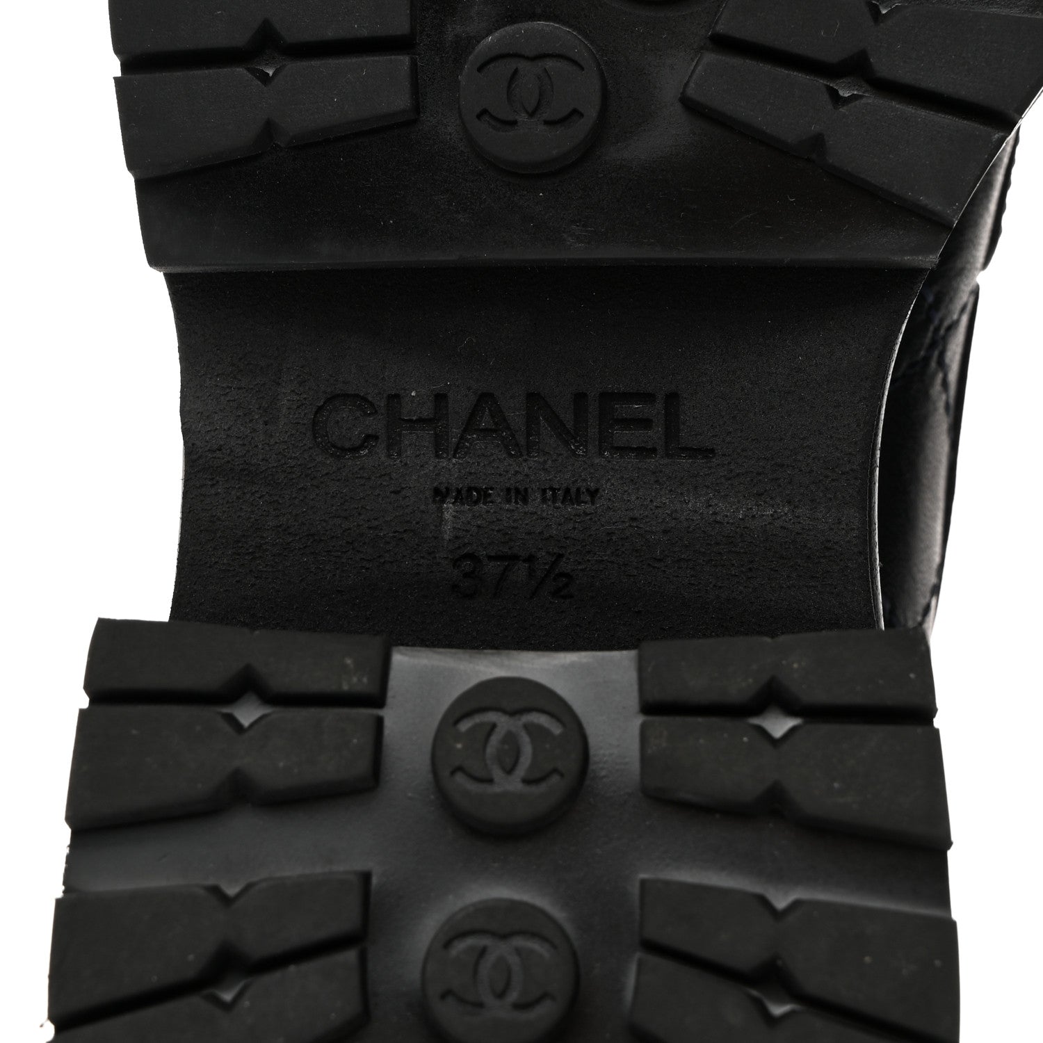 Chanel Calfskin Quilted CC Mocassin Loafers 37.5 Navy Blue 8 of 9