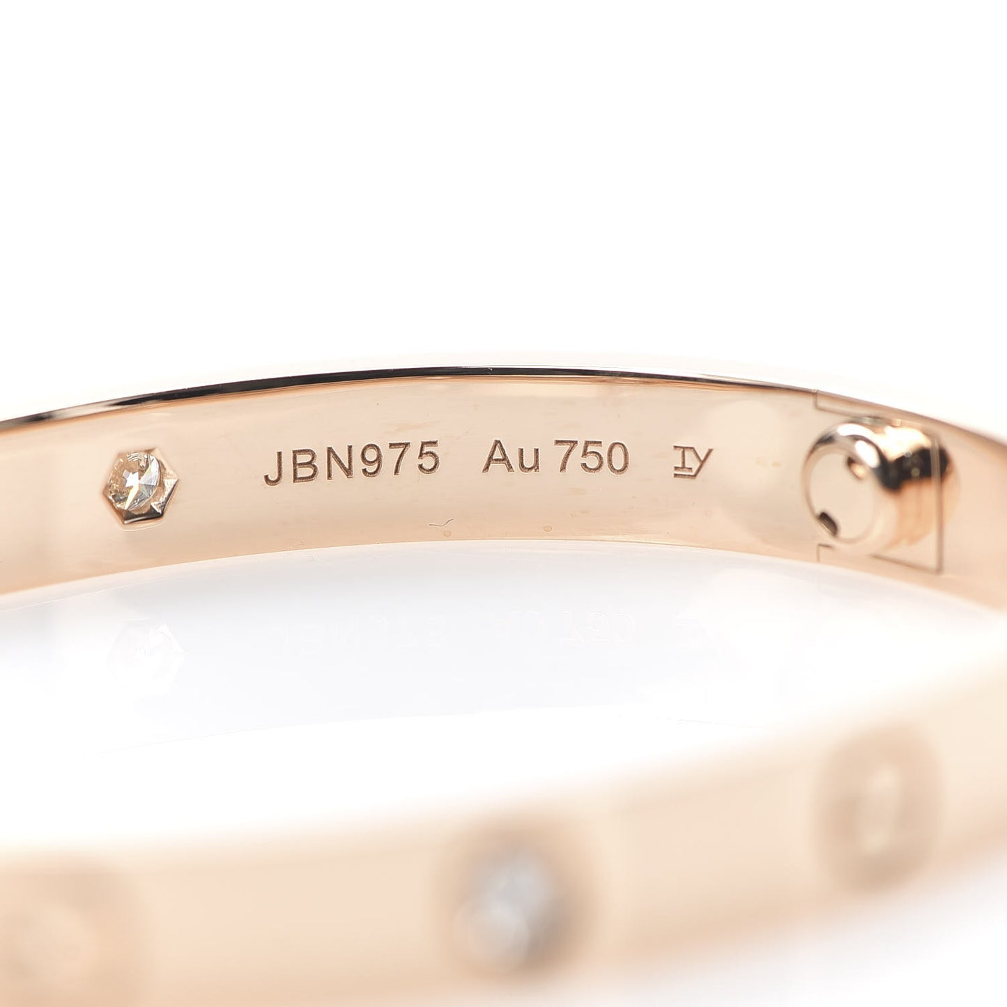 18K Pink Gold 4 Diamond LOVE Bracelet 16