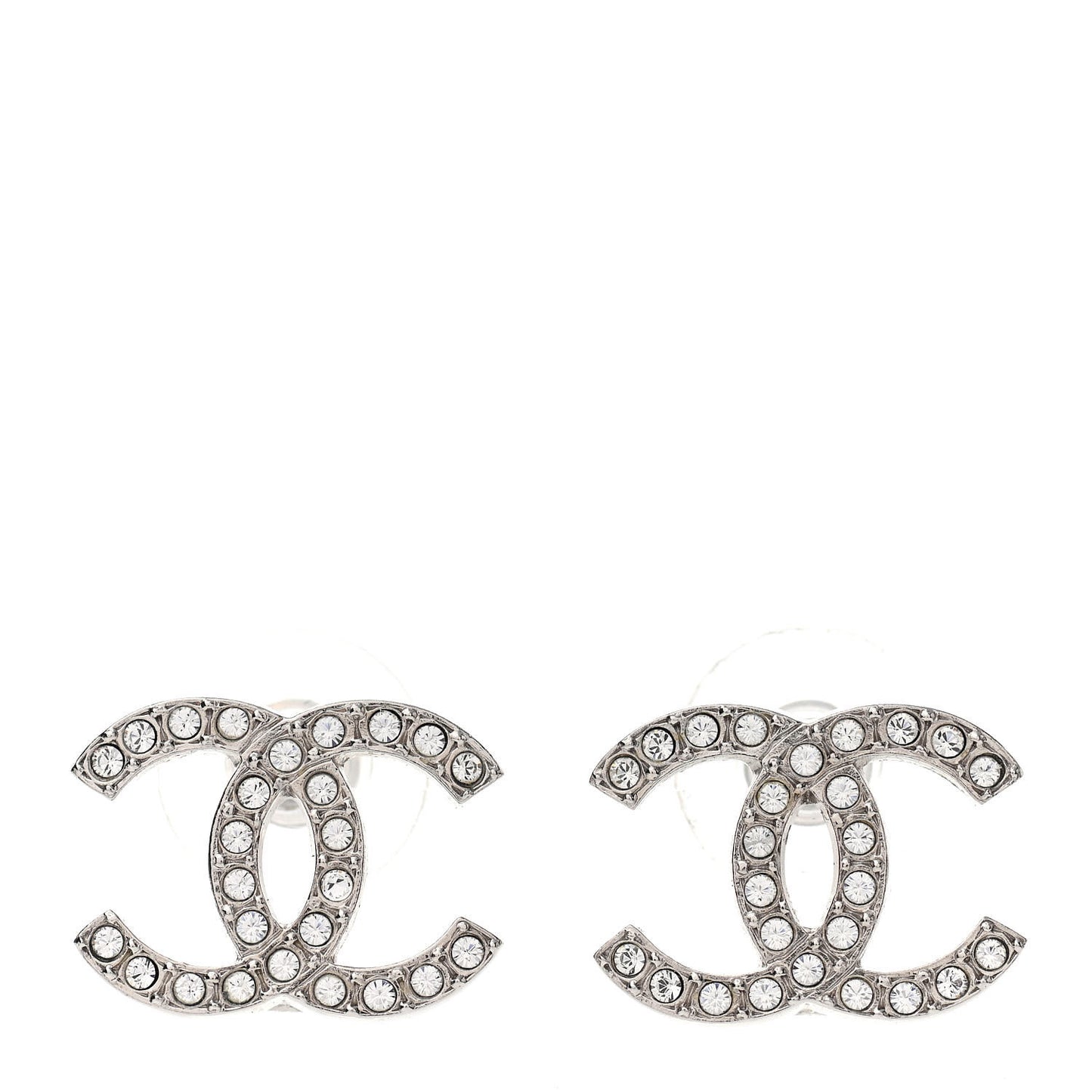 Crystal CC Earrings Silver