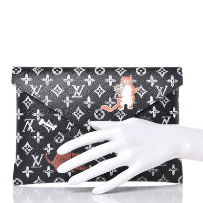 Louis Vuitton Catogram Large Kirigami Pochette Black 2 of 9
