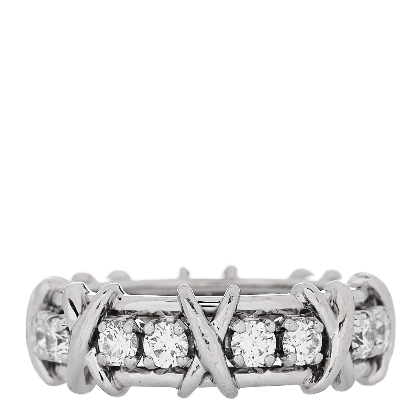 Platinum Diamond Schlumberger Sixteen Stone Ring 52 6 52/6