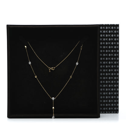 Roberto Coin 18K Yellow White Gold Diamond Station Y Drop Necklace 6 of 6