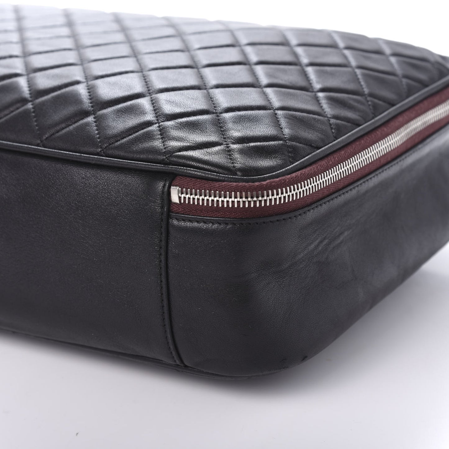 Lambskin Quilted Laptop Case Black