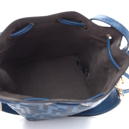 Fendi Vitello Liberty F is Fendi Bi-Color FF 1974 Embossed Mini Mon Tresor Bucket Bag Balena Black 5 of 9