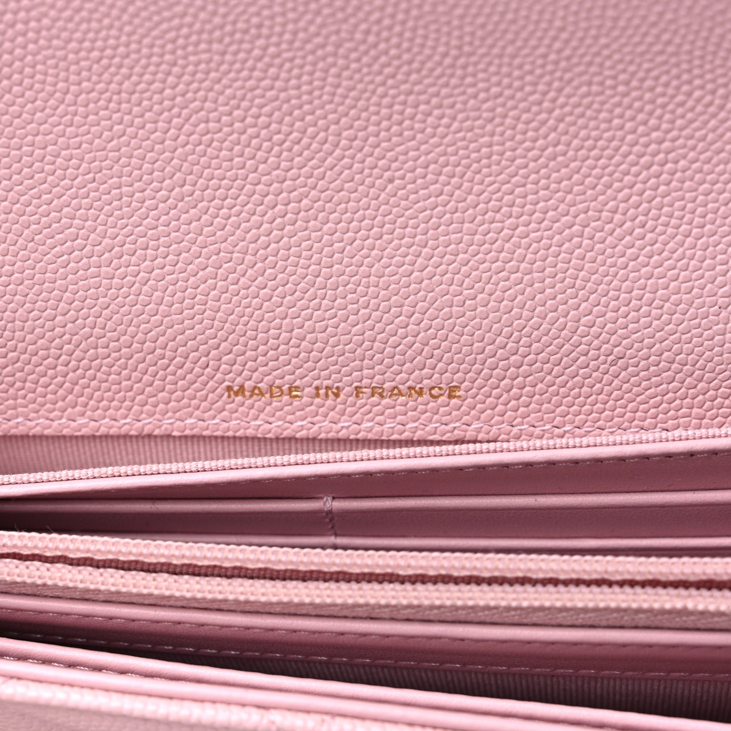 Caviar Quilted Large Gusset Flap Wallet Light Pink