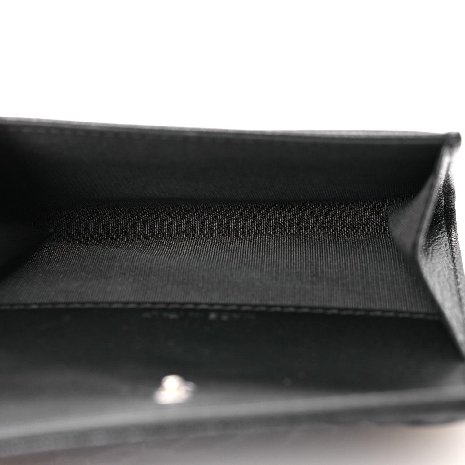 Chanel Goatskin Camellia Embossed Flap Card Holder Wallet Grey 5 of 9