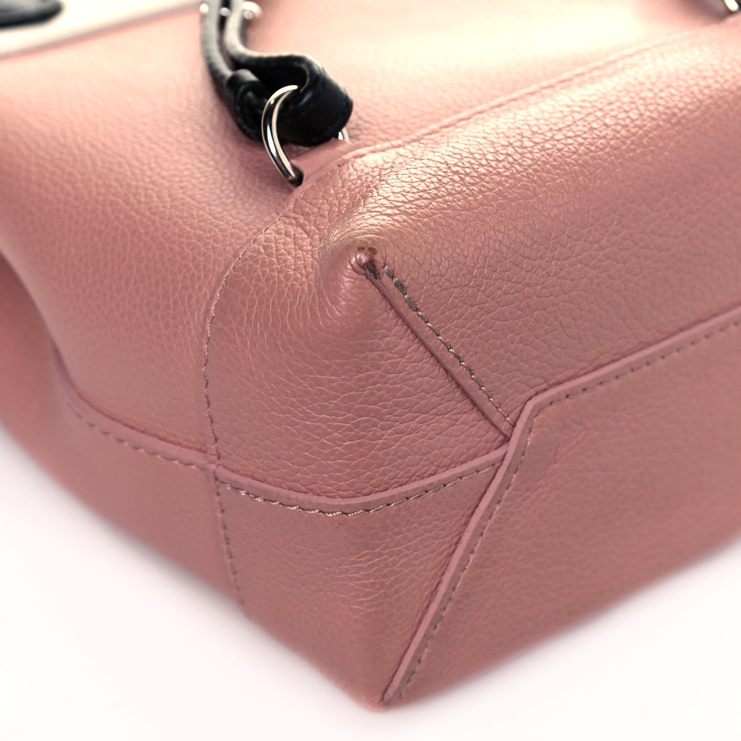 Soft Calfskin Lockme Backpack Rose Ballet White Maito Black