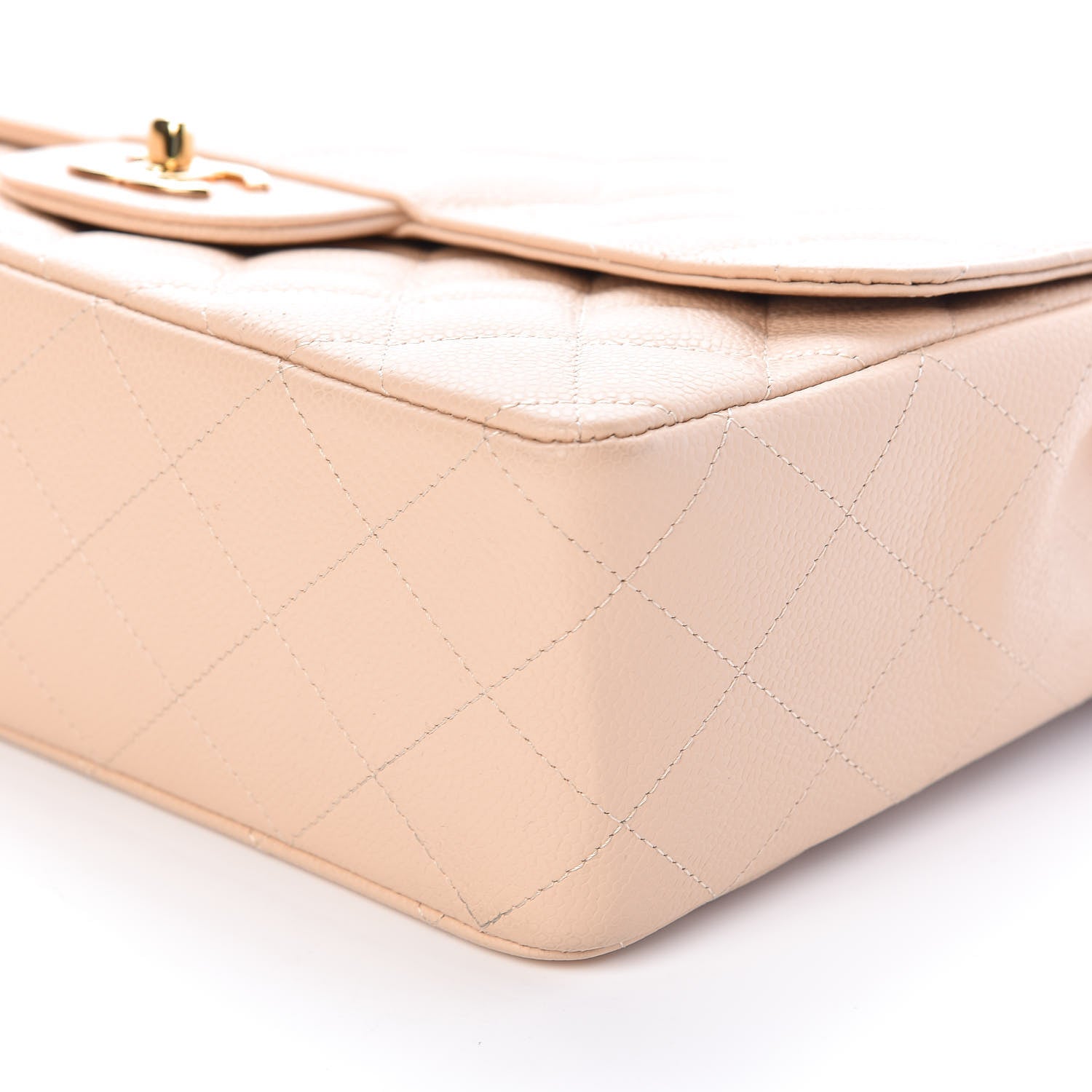 Chanel Caviar Quilted Jumbo Single Flap Beige Clair 7 of 11