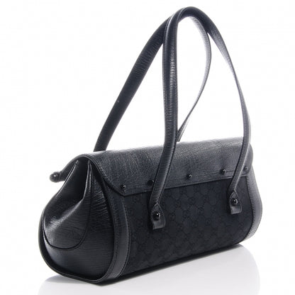 Gucci Monogram GG Bamboo Bullet Tote Bag Black 3 of 7
