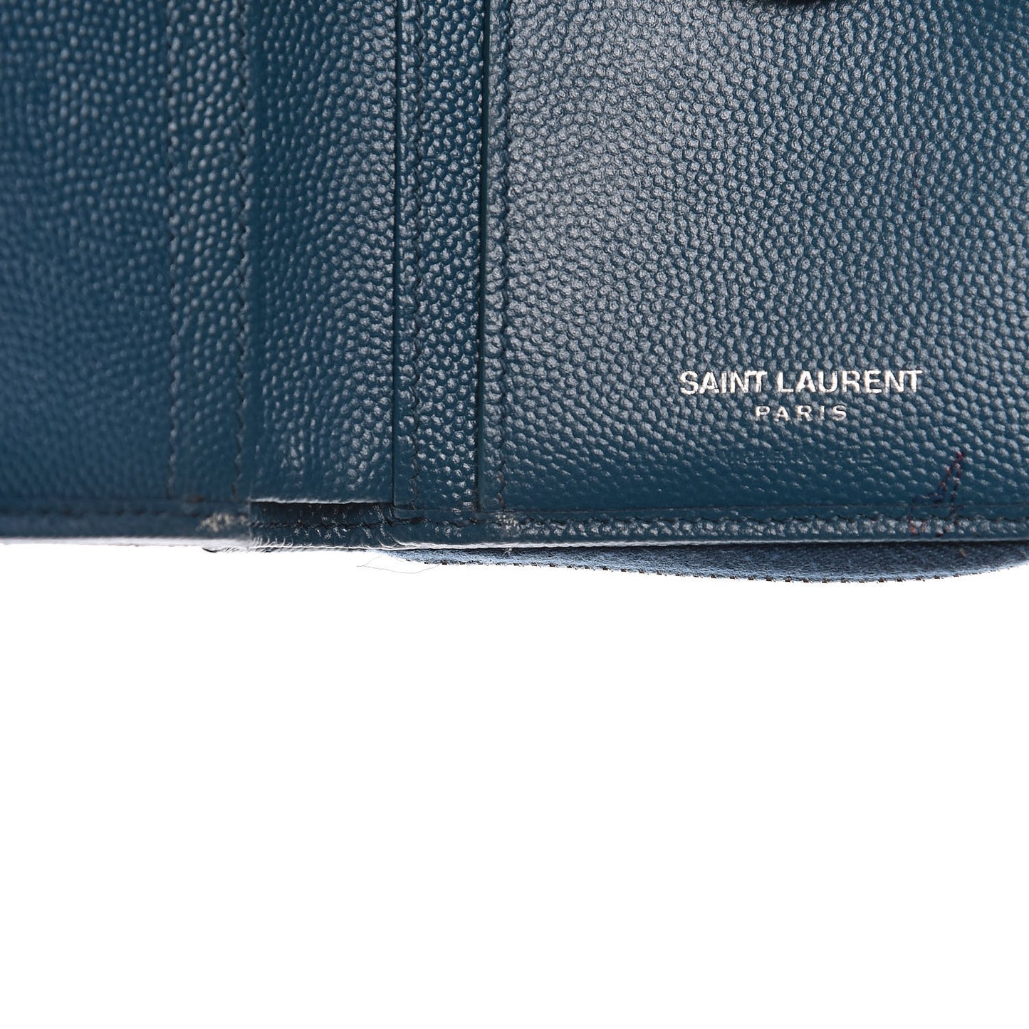 Grain De Poudre Matelasse Compact Zip Around Wallet Peacock Green