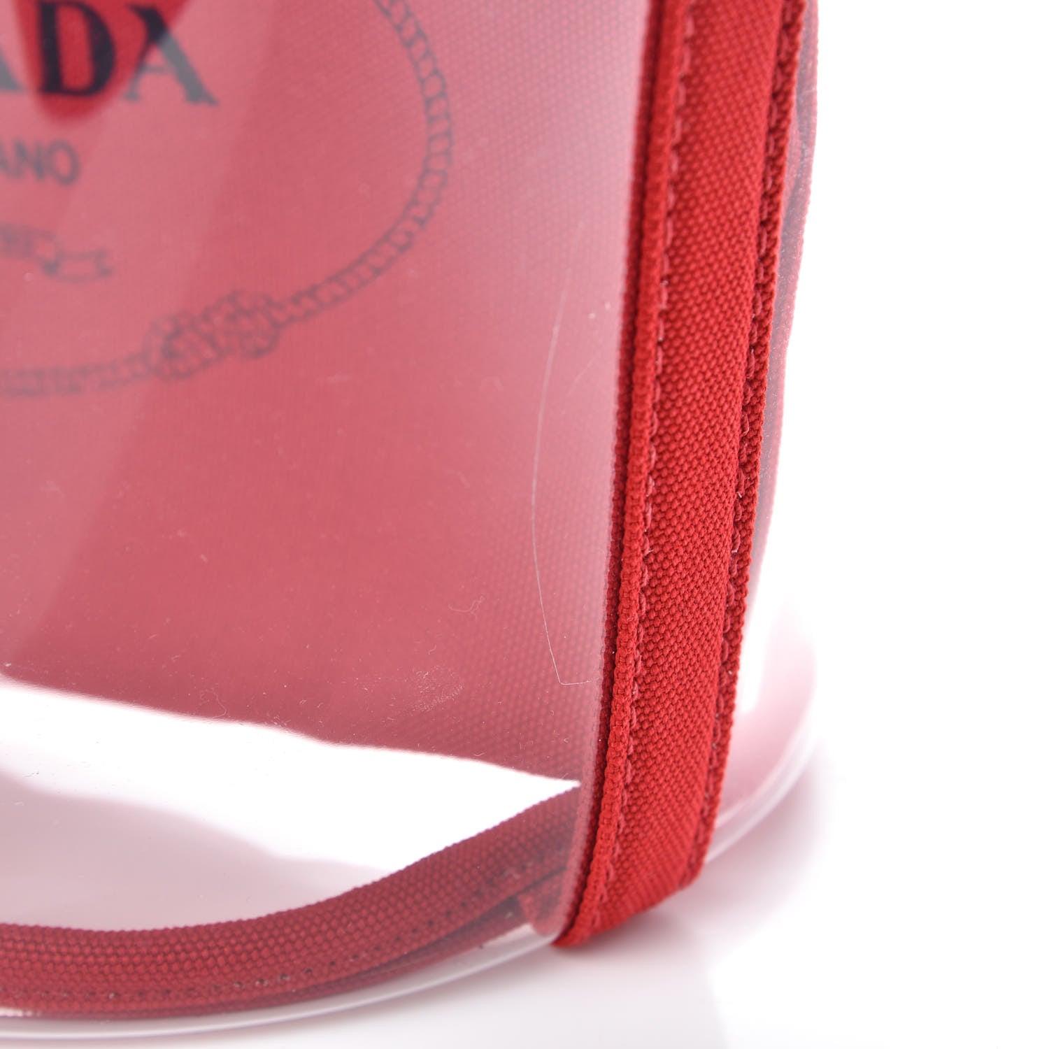 Prada Plexiglass Canapa Shopper Tote Red 7 of 8