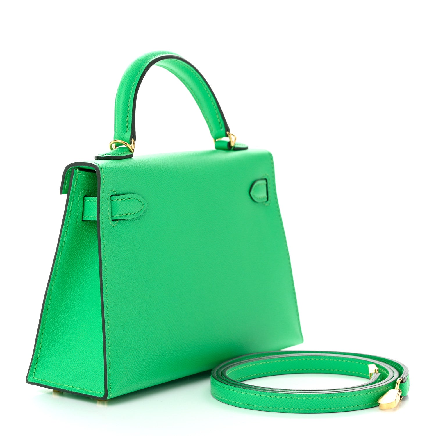 Hermes Madame Calfskin Mini Kelly Sellier 20 Vert Comics 3 of 11