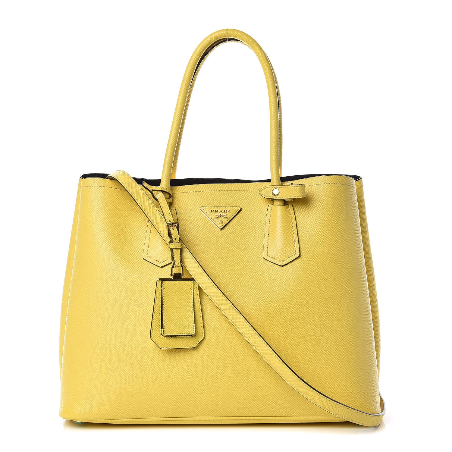 Prada Saffiano Cuir Large Double Bag Soleil 1 of 14