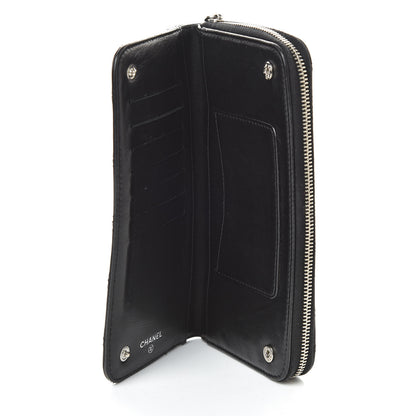 Chanel Aged Calfskin Quilted Paris New York PNY Wallet Black 5 of 8