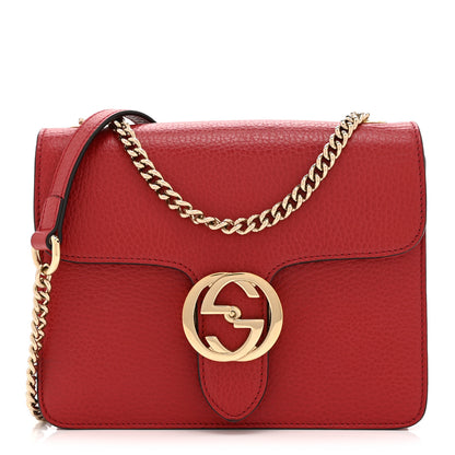 Gucci Dollar Calfskin Small Interlocking G Shoulder Bag Red 1 of 11