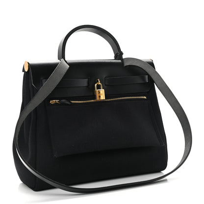 Hermes Military Toile Vache Hunter Herbag Zip PM 31 Black 4 of 12