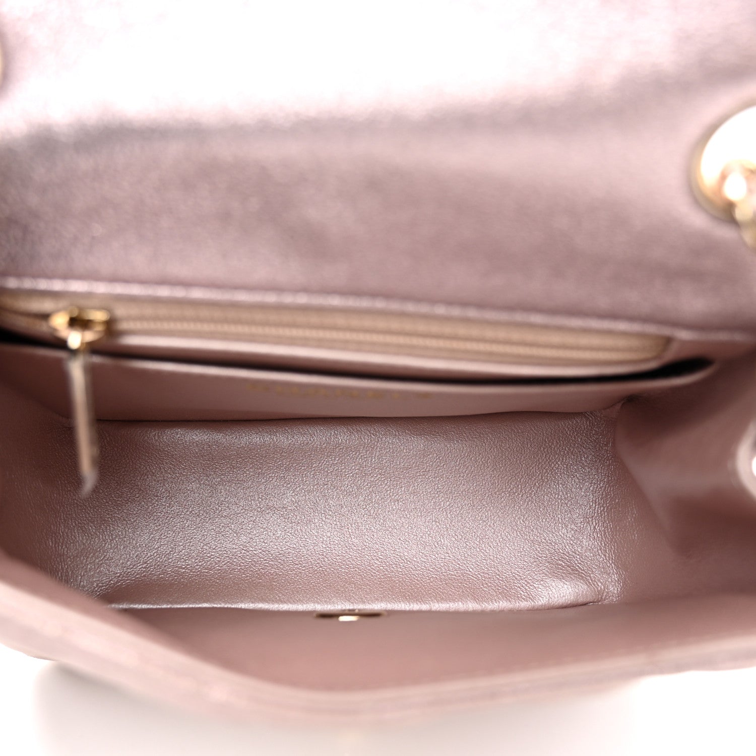 Chanel Metallic Lambskin Quilted Mini Square Flap Pink 5 of 12