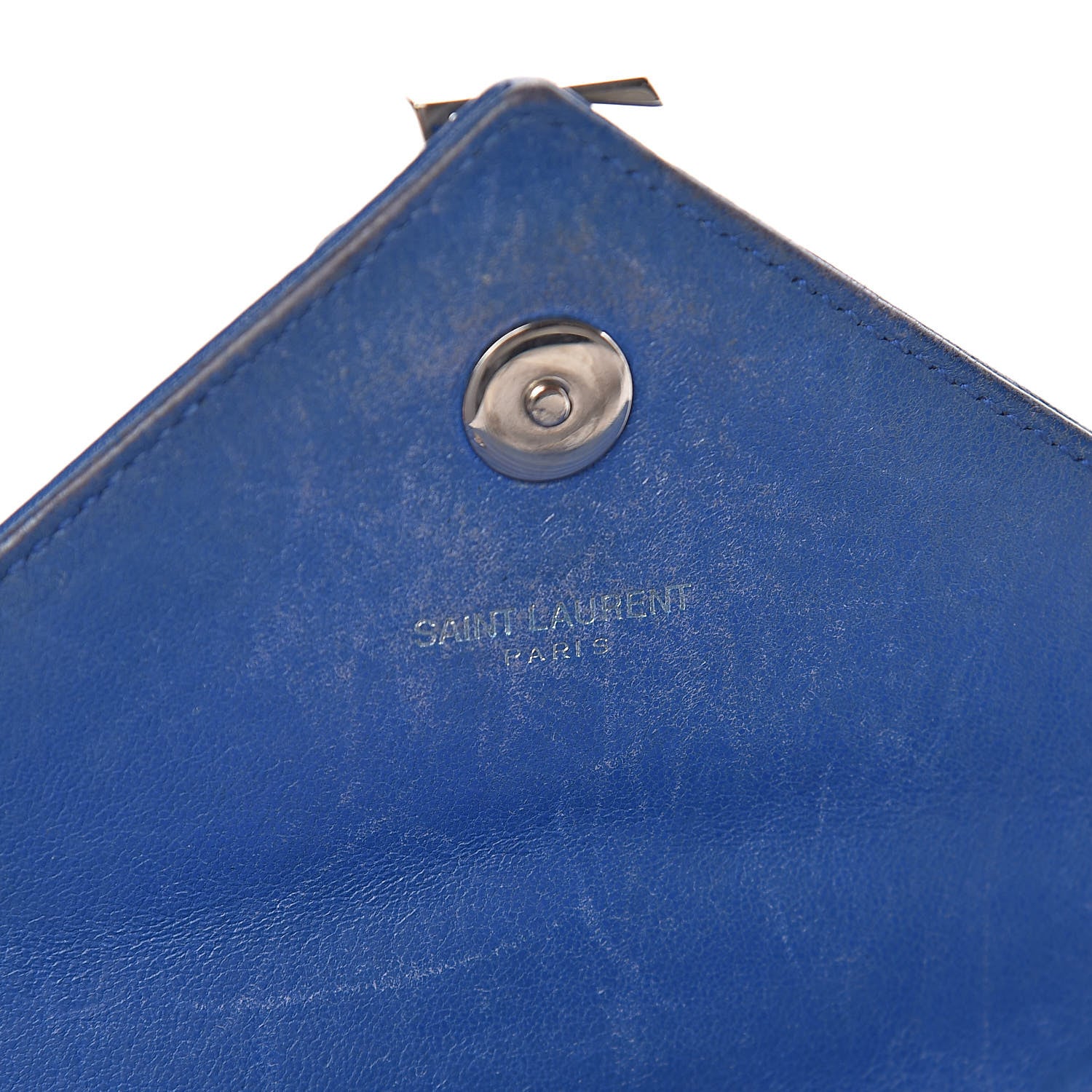 Saint Laurent Sheepskin Matelasse Chevron Monogram Classic Baby Chain Bag Blue Majorelle 6 of 20