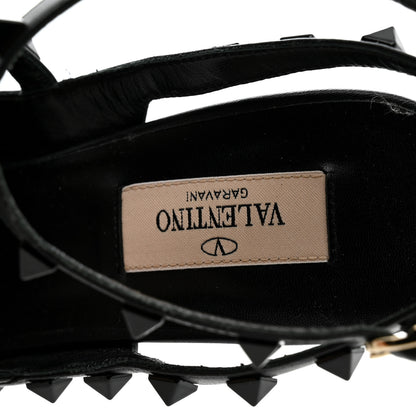 Valentino Garavani Calfskin Nappa Monochrome Rockstud Ankle Strap 100mm Pumps 40 Black 8 of 13